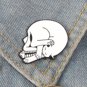 Cat/Skeleton Enamel Pin